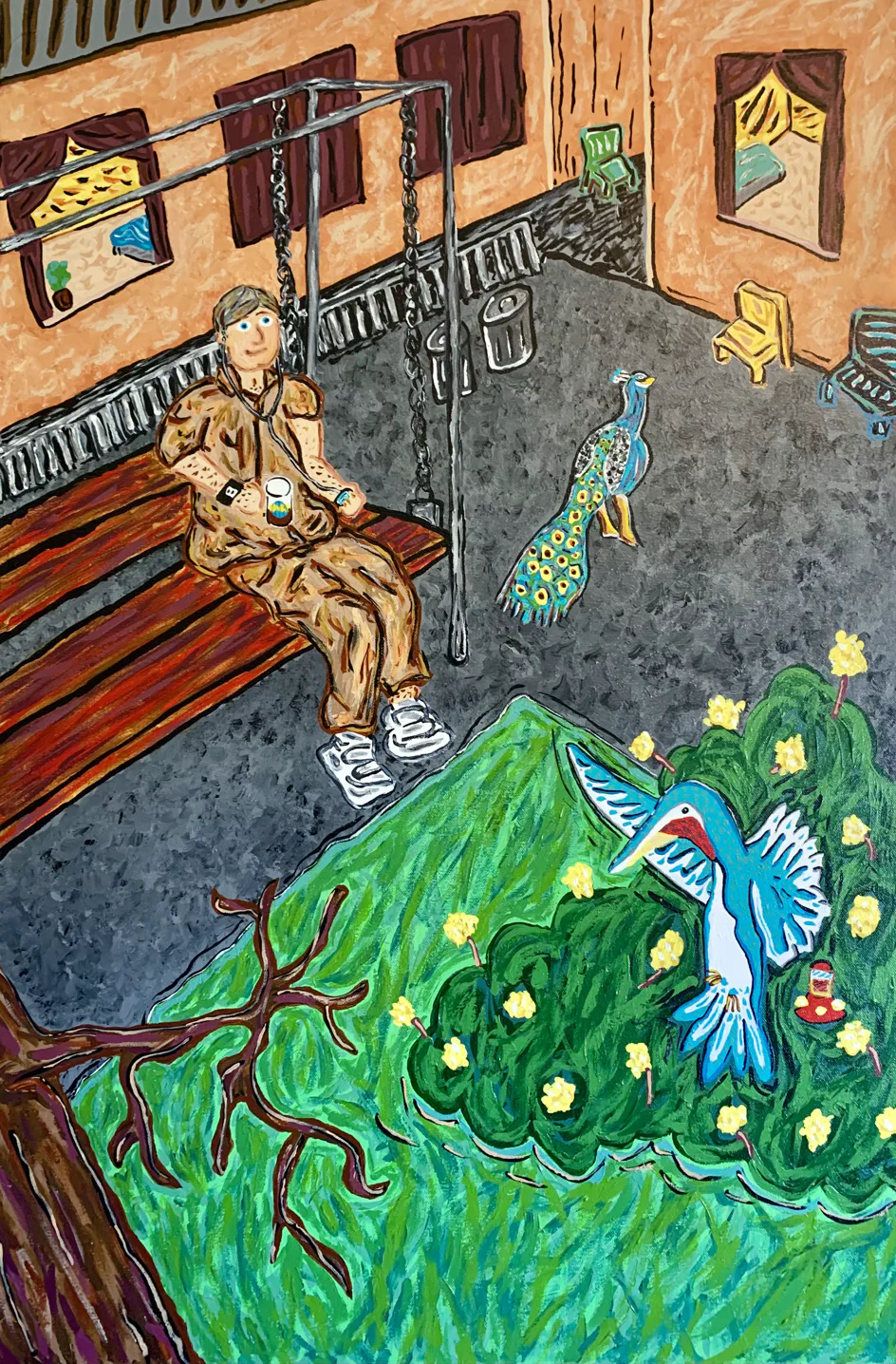 The swinging bench